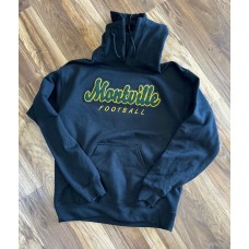 Montville Broncos Football Chenille Ladies Hooded Sweatshirt